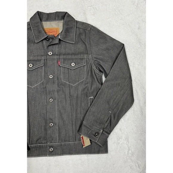 NWT Levi's Gray Denim Buttoned Truck Jean Jacket Youth Size Large 12-13 YRS - Picture 3 of 10